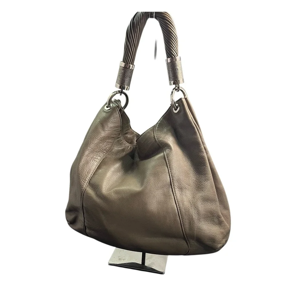 Michael‎ Kors Tonne Shoulder Bag Hobo Taupe Leather Designer Purse Handbag